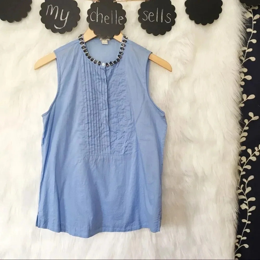 J. Crew Factory Jeweled Collar Tuxedo Cami-M3